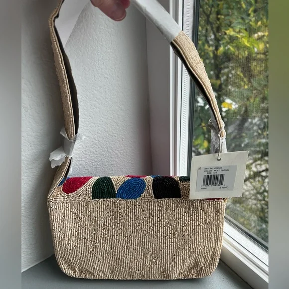 Sol and Mer Multicolor Flower Beaded Bag JCPenney - Picture 6 of 11